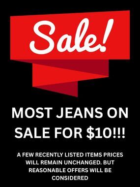 MOST JEANS ON SALE FOR $10!!!